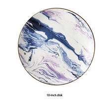 Load image into Gallery viewer, European Marbled Gilt Ceramic Plate