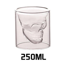 Load image into Gallery viewer, Skull Double Cup Coffee Mug Double-layered Transparent Crystal Skull Head Glass Cup For Household Whiskey Wine Vodka Bar Club Beer Wine Glass