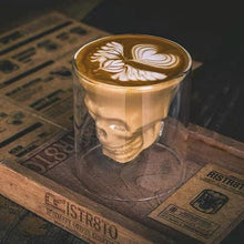 Load image into Gallery viewer, Skull Double Cup Coffee Mug Double-layered Transparent Crystal Skull Head Glass Cup For Household Whiskey Wine Vodka Bar Club Beer Wine Glass