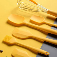 Load image into Gallery viewer, Yellow Kitchen Utensil Set, Stainless Steel & Silicone Heat Resistant Professional Cooking Tools (BPA Free)