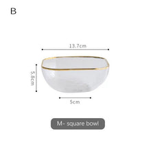 Load image into Gallery viewer, Hammered Texture Glass Bowl with Gold Trim