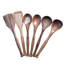 Load image into Gallery viewer, INSETLAN Solid Wood Frying Shovel Kitchen Non-Stick Pan Drain Shovel Wooden Kitchen Utensils High Temperature Resistant Cooking Shovel Salad Spoon Wooden Kitchen Utensils Set
