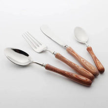 Load image into Gallery viewer, Stainless Steel Cutlery With Wooden Handle Set
