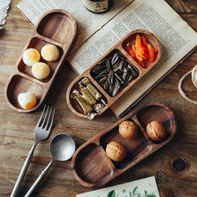 Load image into Gallery viewer, Rectangle 3-Compartment Wood Serving Tray
