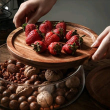 Load image into Gallery viewer, Transparent Glass Storage Canister Holder with Wood Lid
