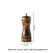 Load image into Gallery viewer, Wooden Salt and Pepper Mills Shakers with Cleaning Brush &amp; Wood Stand
