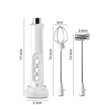 Load image into Gallery viewer, Rechargeable Milk Frother Handheld With 3 Stainless Whisk and Charging Base
