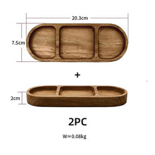 Load image into Gallery viewer, Rectangle 3-Compartment Wood Serving Tray

