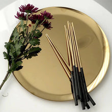 Load image into Gallery viewer, 5 Pairs Premium 304 Stainless Steel Chopsticks(Black&amp;Gold)
