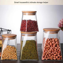 Load image into Gallery viewer, Jar Container Decorative Canister Terrarium Vase With Extra Wide Mouth Wooden Lid
