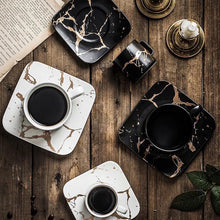 Load image into Gallery viewer, Gold Inlay Ceramic Marble Mug

