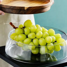 Load image into Gallery viewer, Transparent Glass Storage Canister Holder with Wood Lid
