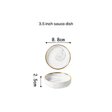 Load image into Gallery viewer, Marble Porcelain Gold Dinnerware, Matte Gray
