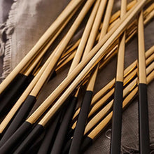 Load image into Gallery viewer, 5 Pairs Premium 304 Stainless Steel Chopsticks(Black&amp;Gold)
