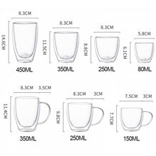 Load image into Gallery viewer, Transparent Glass Cup Milk Whiskey Tea Beer Double Creative Heat Resistant Espresso Coffee Cup Cocktail Vodka Wine Mug Drinkware

