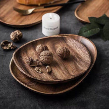 Load image into Gallery viewer, Round Wood Plates, Perfect for Serving, Sushi, Cheese, Sandwiches
