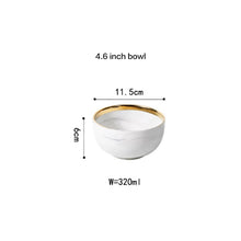 Load image into Gallery viewer, Marble Porcelain Gold Dinnerware, Matte Gray
