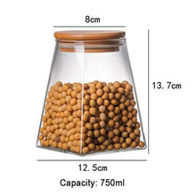 Load image into Gallery viewer, Jar Container Decorative Canister Terrarium Vase With Extra Wide Mouth Wooden Lid
