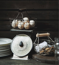 Load image into Gallery viewer, Oval Wire Basket with Wood Handles
