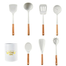 Load image into Gallery viewer, New Tiffany Blue &amp; White Silicone Cooking Utensils (BPA Free)
