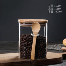 Load image into Gallery viewer, Clear Glass Containers for Pantry with Wooden Spoon
