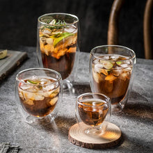Load image into Gallery viewer, Transparent Glass Cup Milk Whiskey Tea Beer Double Creative Heat Resistant Espresso Coffee Cup Cocktail Vodka Wine Mug Drinkware
