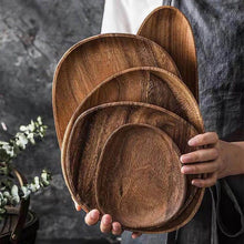 Load image into Gallery viewer, Round Wood Plates, Perfect for Serving, Sushi, Cheese, Sandwiches
