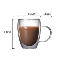 Load image into Gallery viewer, Transparent Glass Cup Milk Whiskey Tea Beer Double Creative Heat Resistant Espresso Coffee Cup Cocktail Vodka Wine Mug Drinkware
