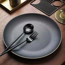 Load image into Gallery viewer, Black Crystal Frosted Ceramic Plate
