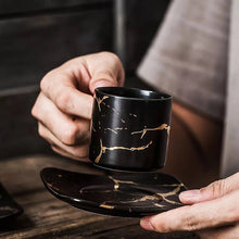 Load image into Gallery viewer, Gold Inlay Ceramic Marble Mug
