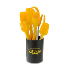 Load image into Gallery viewer, Yellow Kitchen Utensil Set, Stainless Steel &amp; Silicone Heat Resistant Professional Cooking Tools  (BPA Free)
