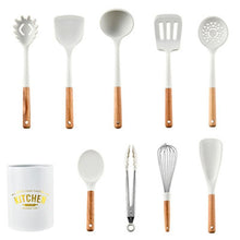 Load image into Gallery viewer, New Tiffany Blue &amp; White Silicone Cooking Utensils (BPA Free)
