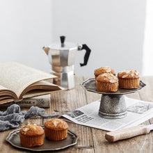 Load image into Gallery viewer, Metal Cake Stand, Rustic Farmhouse Fruit Plate Buffet Stand

