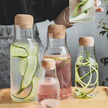 Load image into Gallery viewer, Clear Glass Carafe With Cork Stopper
