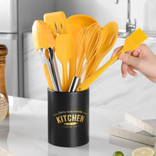 Load image into Gallery viewer, Yellow Kitchen Utensil Set, Stainless Steel &amp; Silicone Heat Resistant Professional Cooking Tools  (BPA Free)

