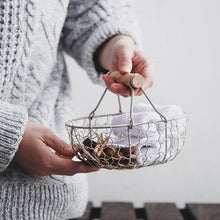 Load image into Gallery viewer, Oval Wire Basket with Wood Handles
