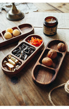 Load image into Gallery viewer, Rectangle 3-Compartment Wood Serving Tray
