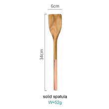 Load image into Gallery viewer, Wooden Cooking Utensils Set with Pink Rose Gold Handles
