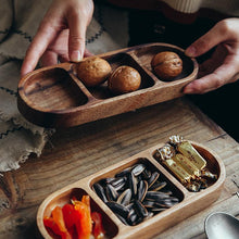 Load image into Gallery viewer, Rectangle 3-Compartment Wood Serving Tray
