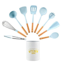 Load image into Gallery viewer, New Tiffany Blue &amp; White Silicone Cooking Utensils (BPA Free)
