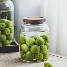 Load image into Gallery viewer, Glass Kitchen Container with Acacia Wood Air-tight Lid
