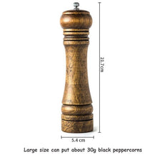 Load image into Gallery viewer, Wooden Salt and Pepper Mills Shakers with Cleaning Brush &amp; Wood Stand
