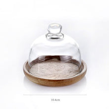 Load image into Gallery viewer, Transparent Glass Storage Canister Holder with Wood Lid
