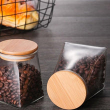 Load image into Gallery viewer, Jar Container Decorative Canister Terrarium Vase With Extra Wide Mouth Wooden Lid
