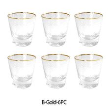 Load image into Gallery viewer, Gold Edge Hammer Drinking Glasses, Perfect for Dinner Parties
