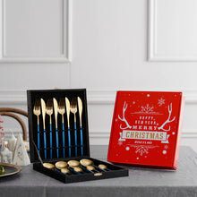 Load image into Gallery viewer, Blue Gold Tableware Cutlery Set
