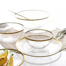 Load image into Gallery viewer, Irregular Gold Inlay Edge Glass Serving Bowls and Plates
