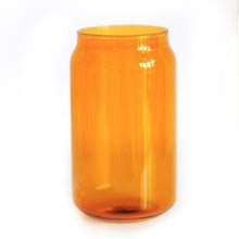 Load image into Gallery viewer, Can Shaped Colored Glass Cups With Straws
