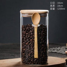 Load image into Gallery viewer, Clear Glass Containers for Pantry with Wooden Spoon
