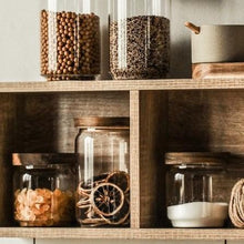 Load image into Gallery viewer, Glass Storage Containers, Airtight Glass Jars with Bamboo Lids
